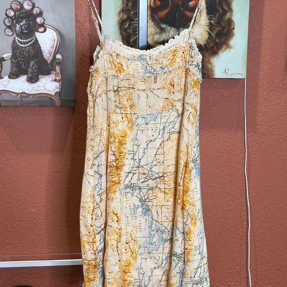 Urban Outfitters By The Sea Map Print Mini Dress - Picture 3 of 5